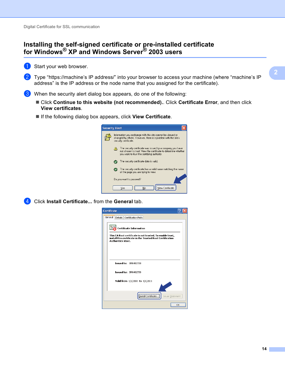 For windows, Xp and windows server, 2003 users | Xp and, Windows server | Brother DCP-8155DN User Manual | Page 18 / 36