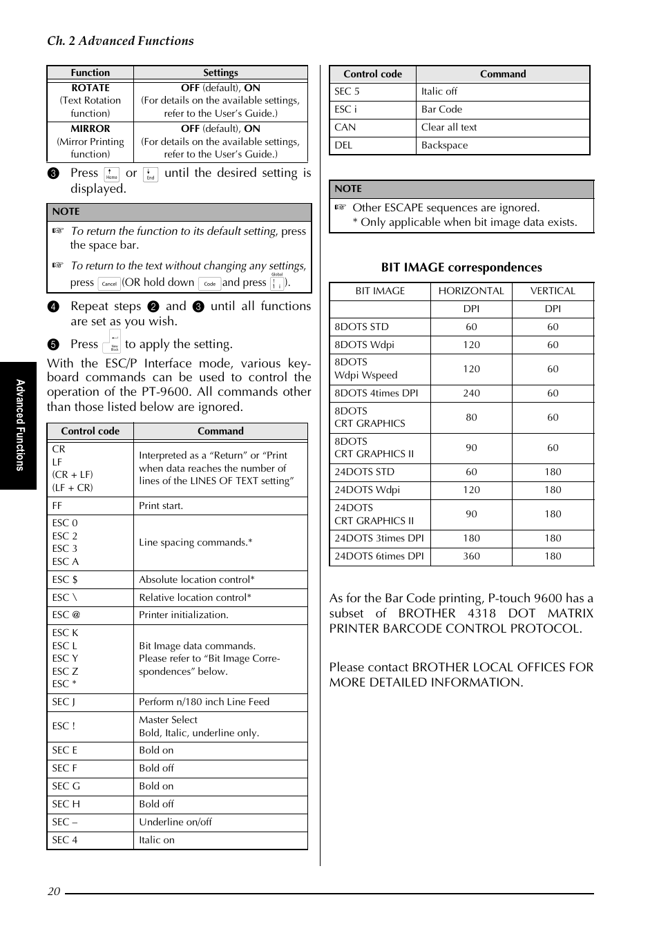 Brother PT-9600 User Manual | Page 25 / 52