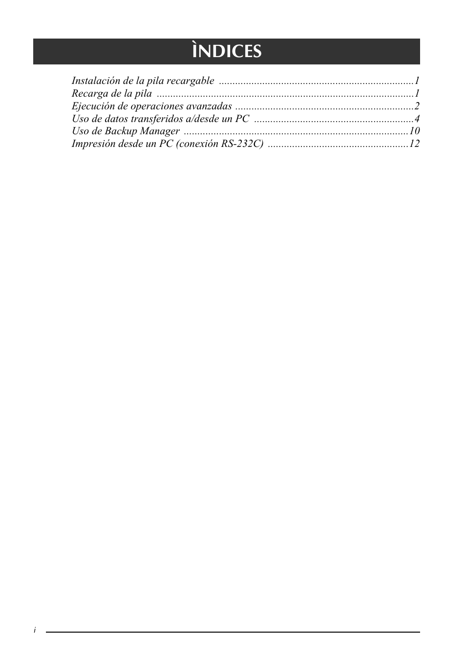 Ìndices | Brother PT-9600 User Manual | Page 33 / 52