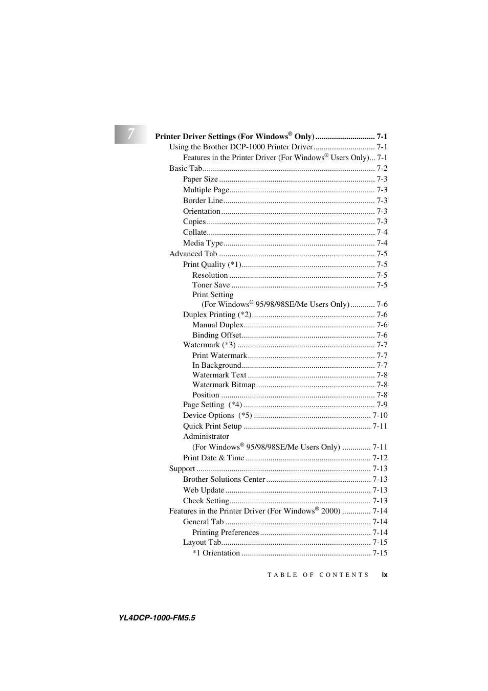 Brother DCP 1000 User Manual | Page 11 / 139