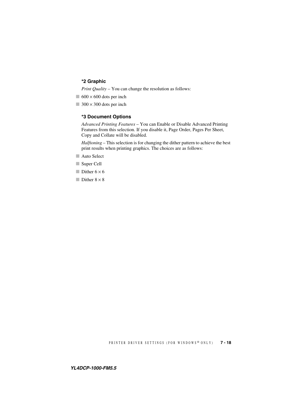 2 graphic, 3 document options, 2 graphic -18 *3 document options -18 | Brother DCP 1000 User Manual | Page 69 / 139