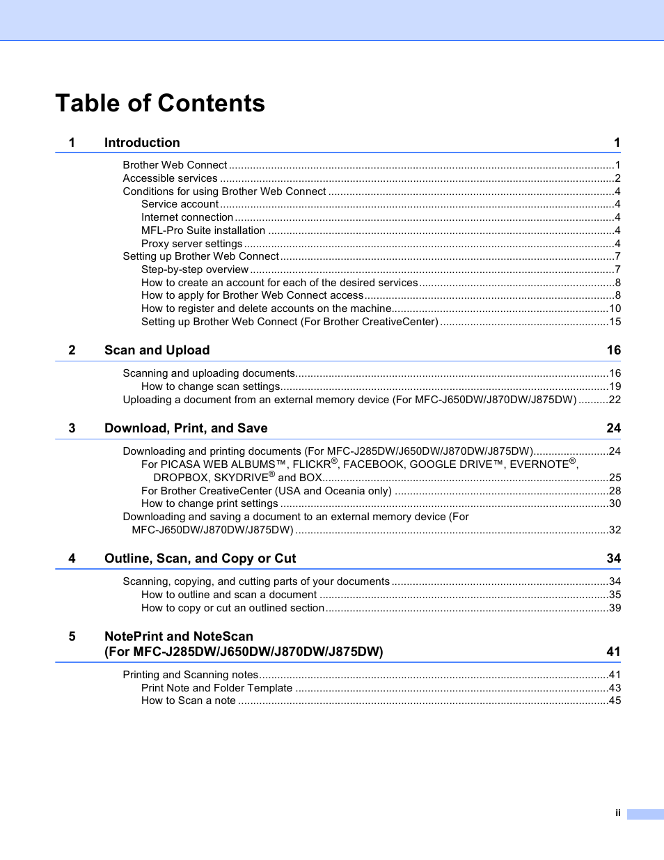 Brother DCP-J152W User Manual | Page 3 / 56