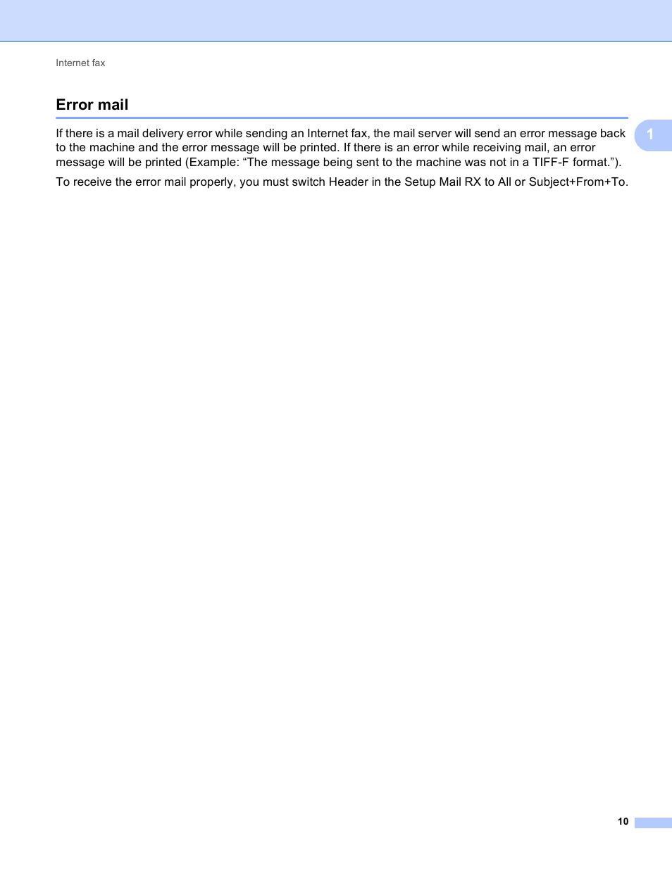 Error mail, 1error mail | Brother MFC-9460CDN User Manual | Page 13 / 43