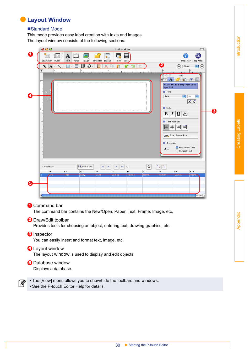 Layout window | Brother QL-1060N User Manual | Page 30 / 41