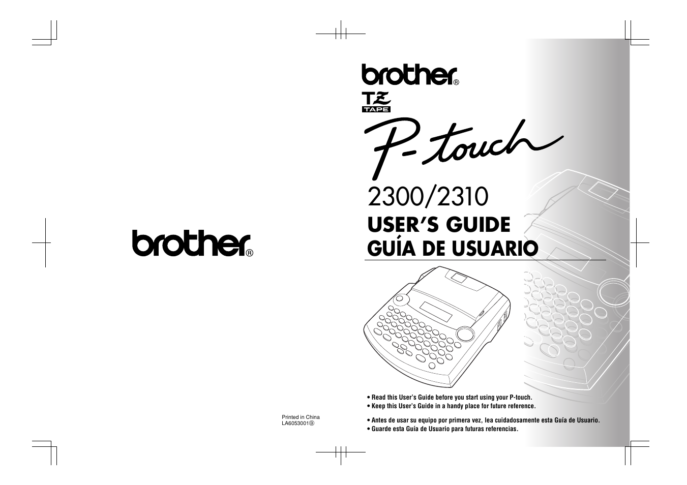 User’s guide guía de usuario | Brother PT-2300 User Manual | Page 143 / 143