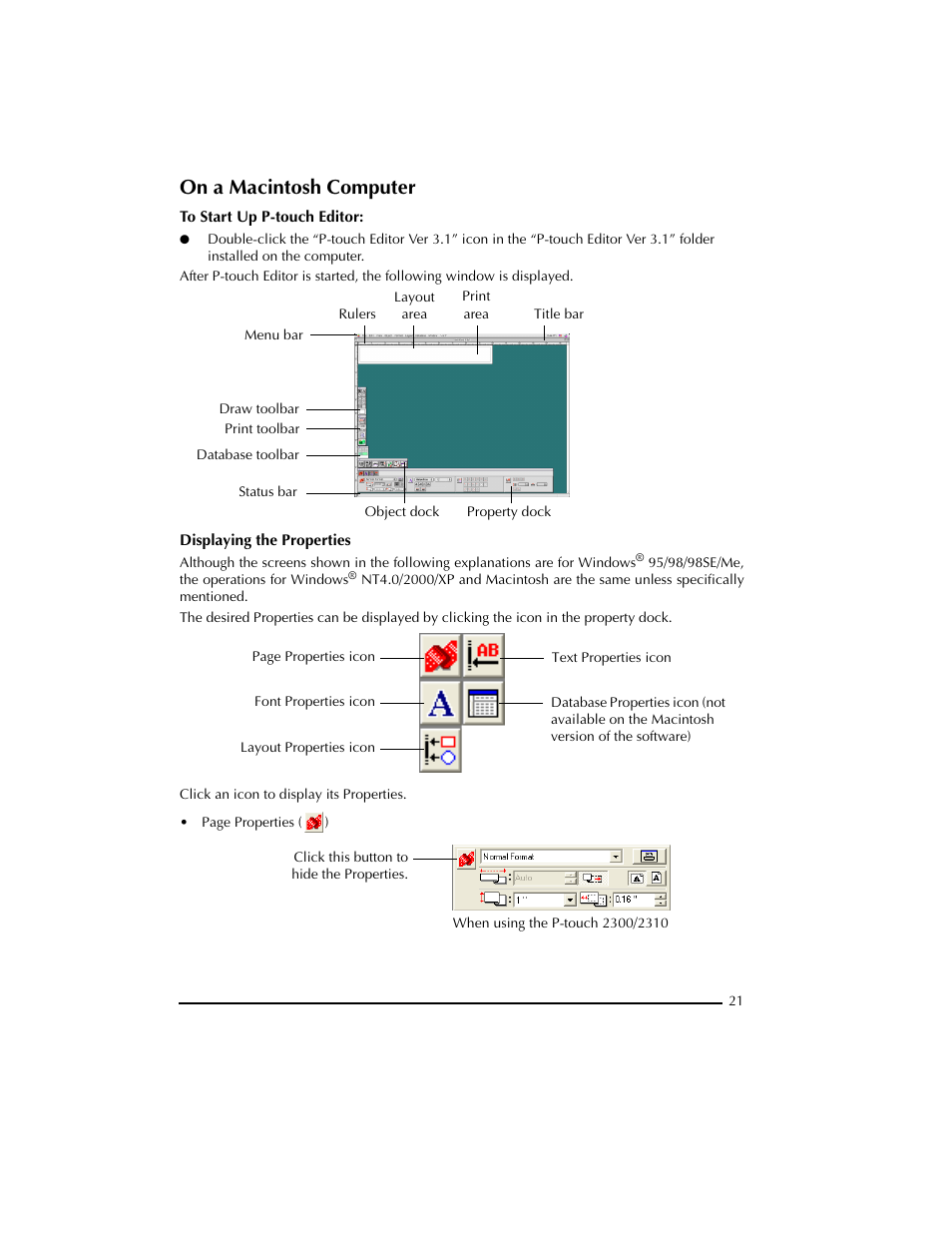 On a macintosh computer | Brother PT-2300 User Manual | Page 25 / 143