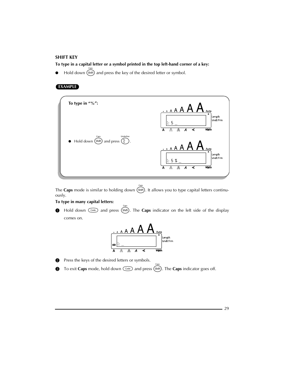 2 press the keys of the desired letters or symbols | Brother PT-2300 User Manual | Page 33 / 143