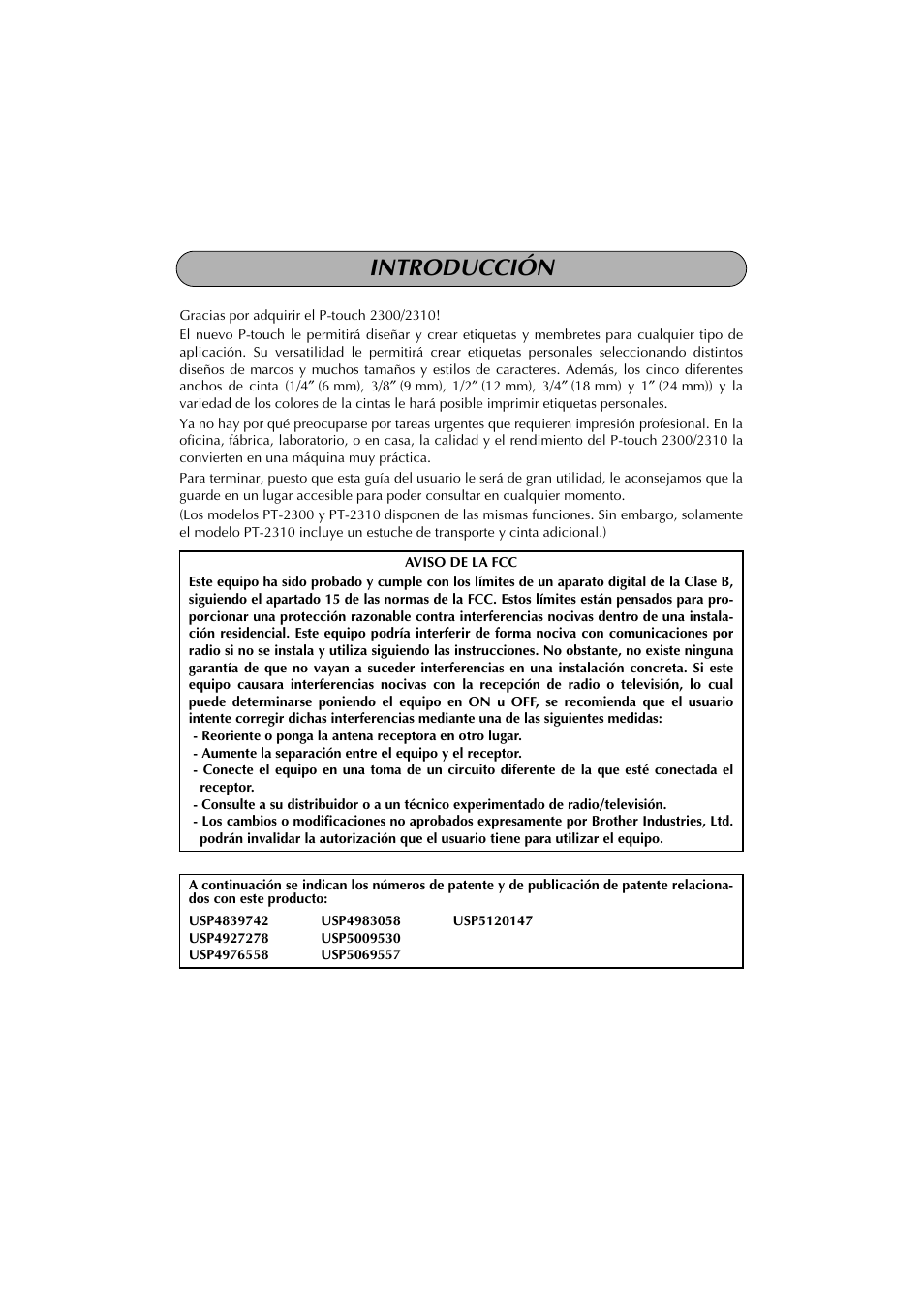 Introducción | Brother PT-2300 User Manual | Page 83 / 143