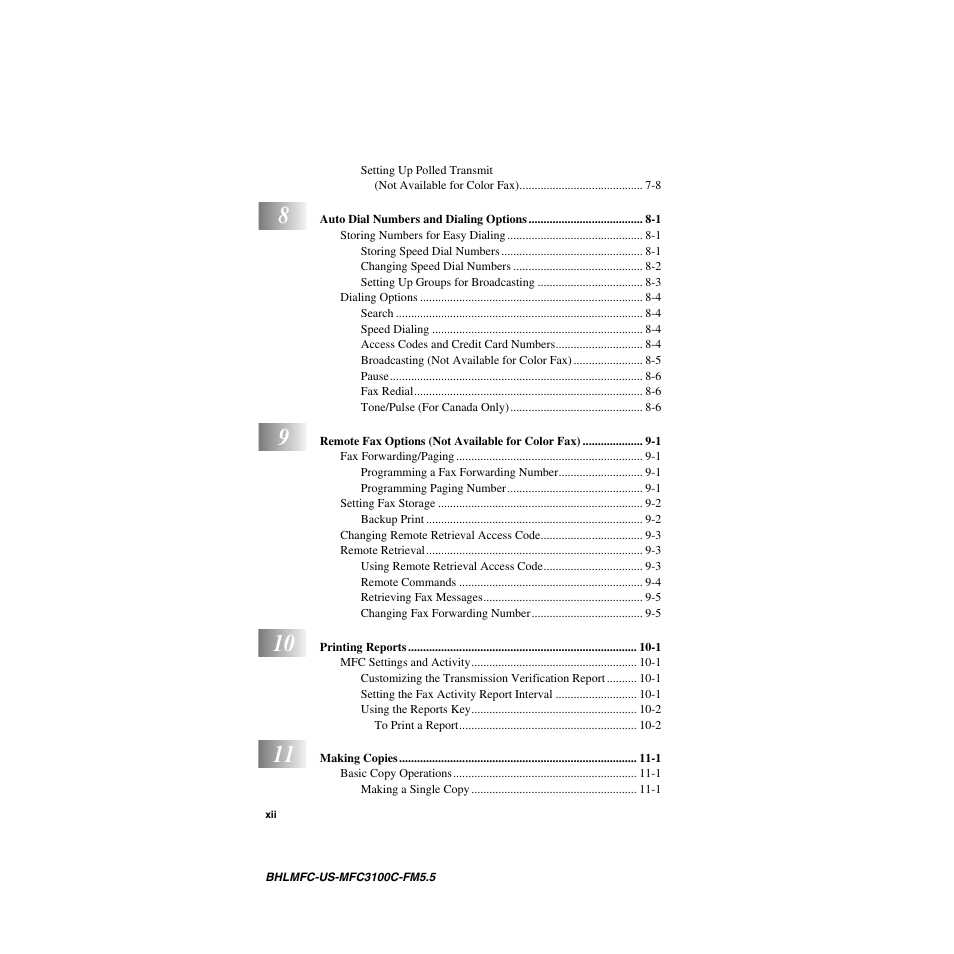 Brother MFC-3100C User Manual | Page 14 / 210