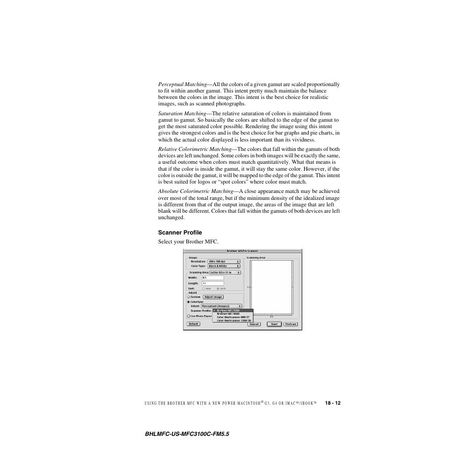 Scanner profile, Scanner profile -12 | Brother MFC-3100C User Manual | Page 169 / 210