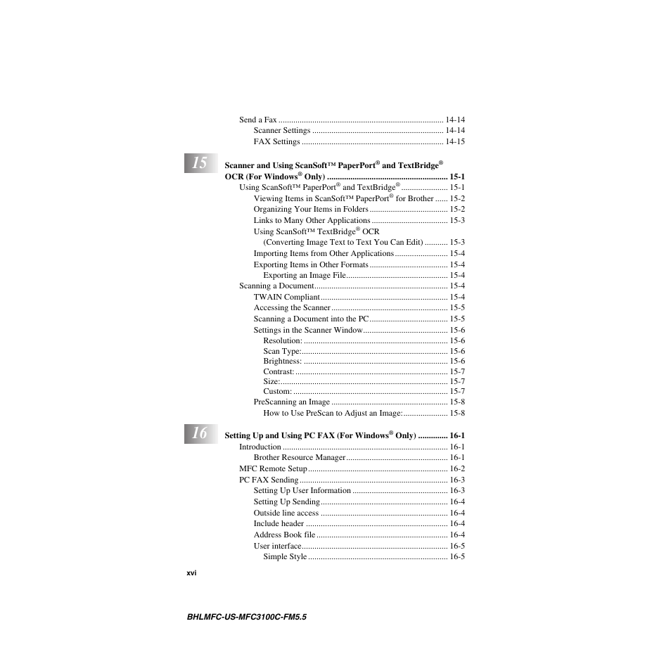Brother MFC-3100C User Manual | Page 18 / 210