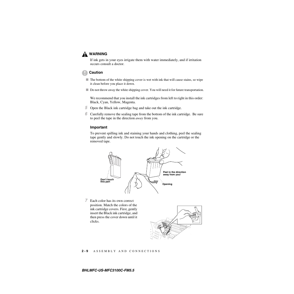 Important | Brother MFC-3100C User Manual | Page 36 / 210