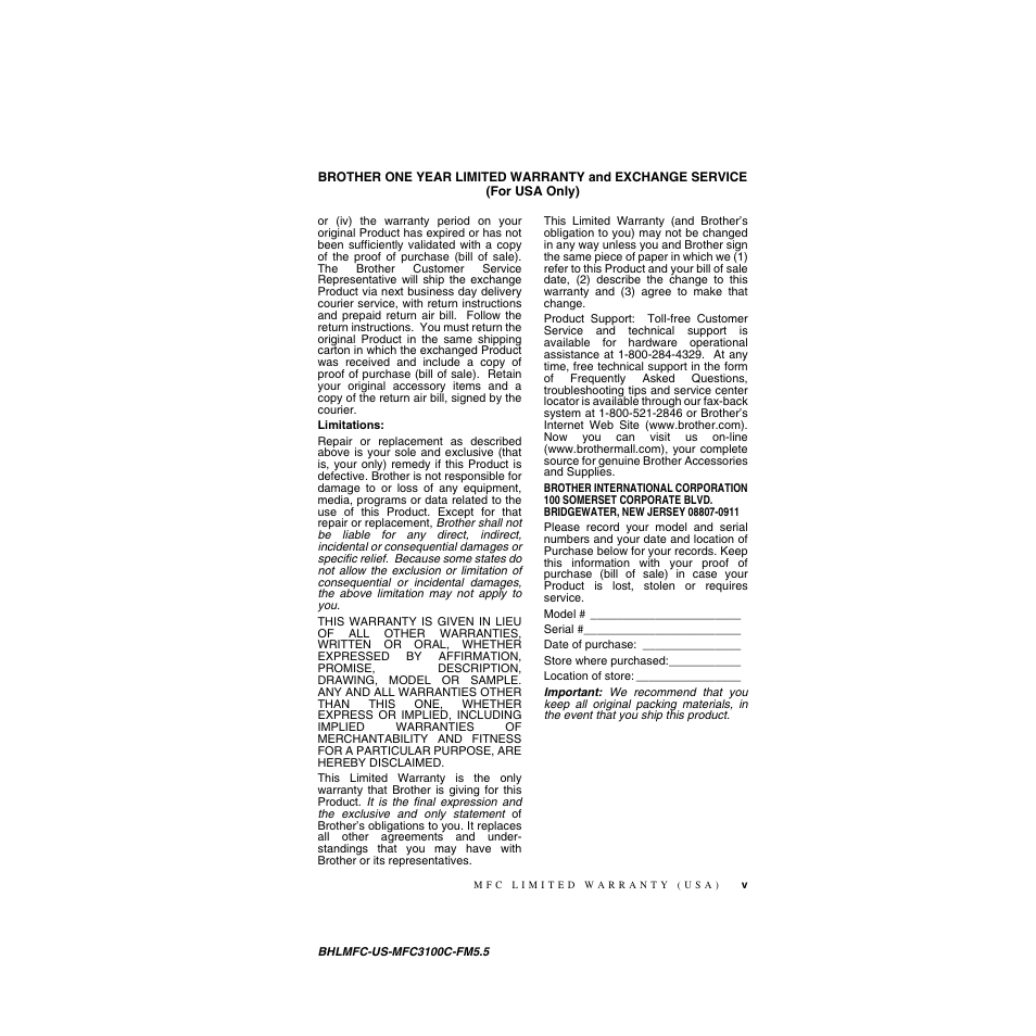 Brother MFC-3100C User Manual | Page 7 / 210