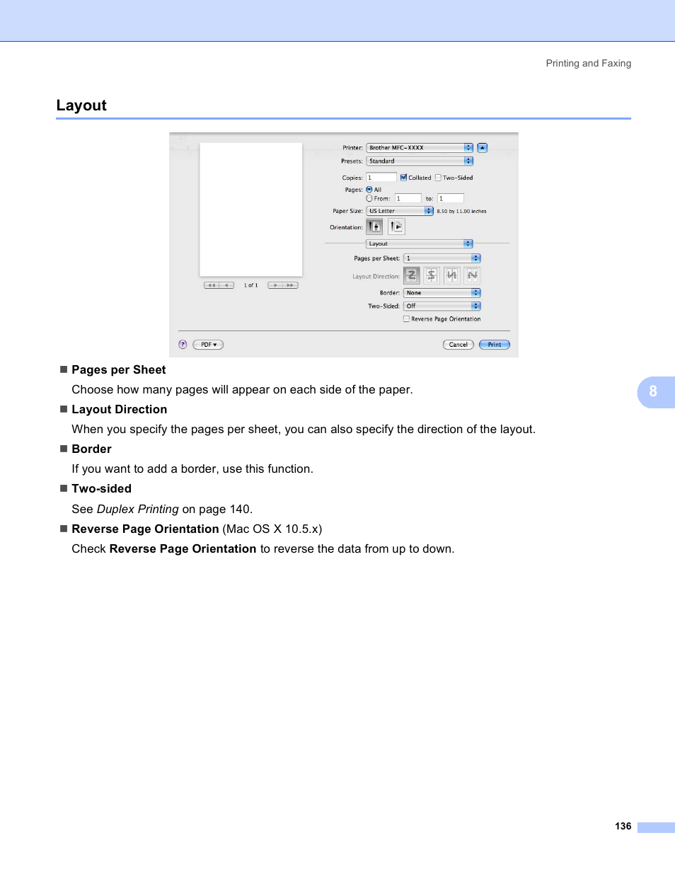 Layout, 8layout | Brother MFC 8480DN User Manual | Page 144 / 229