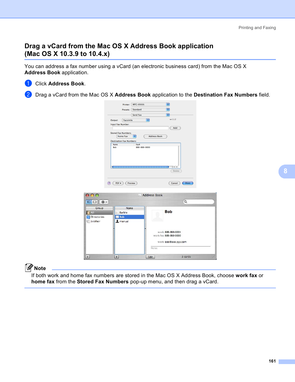 Mac os x 10.3.9 to 10.4.x) | Brother MFC 8480DN User Manual | Page 169 / 229