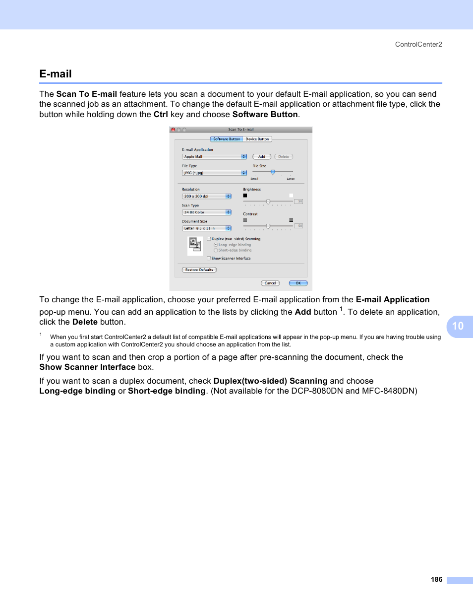 E-mail, 10 e-mail | Brother MFC 8480DN User Manual | Page 194 / 229