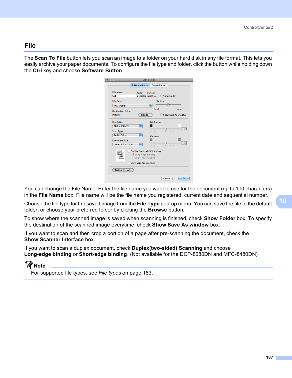 File, 10 file | Brother MFC 8480DN User Manual | Page 195 / 229