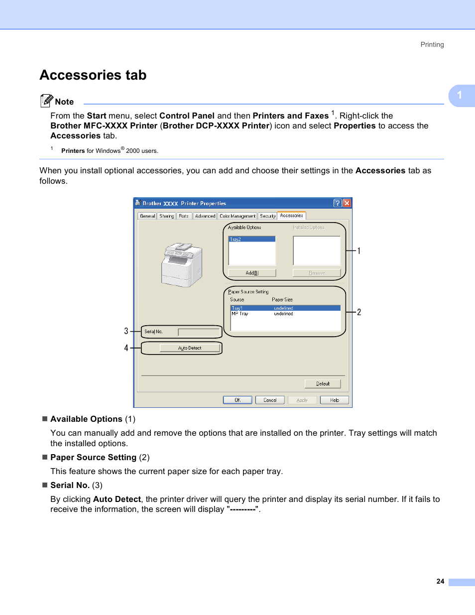 Accessories tab | Brother MFC 8480DN User Manual | Page 32 / 229