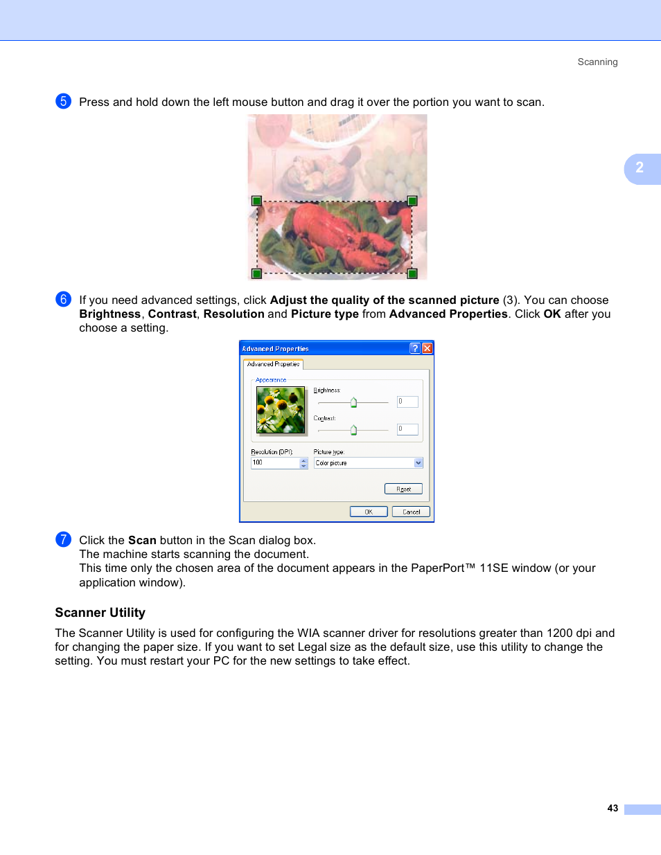 Scanner utility | Brother MFC 8480DN User Manual | Page 51 / 229