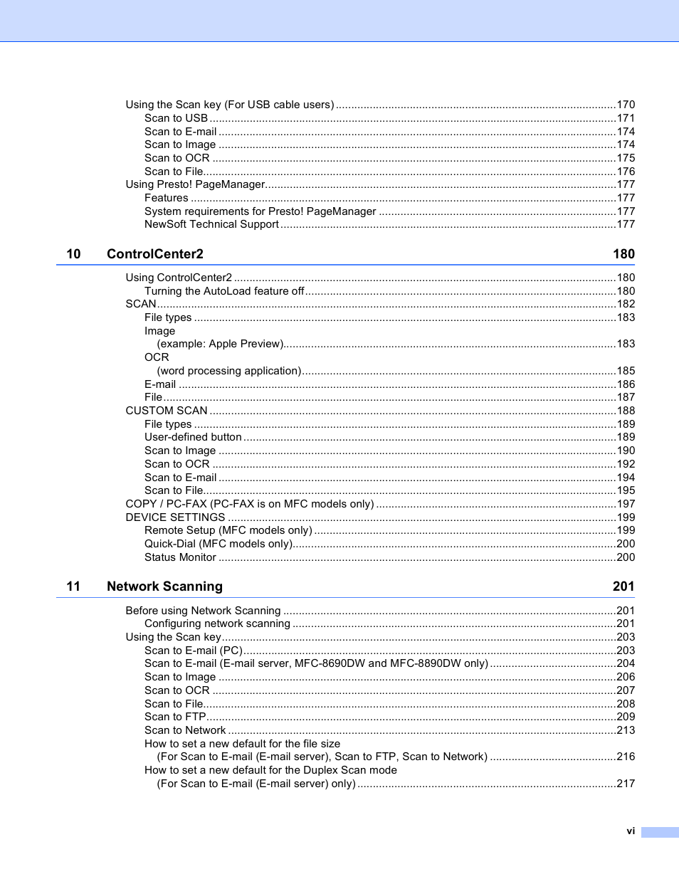 Brother MFC 8480DN User Manual | Page 7 / 229