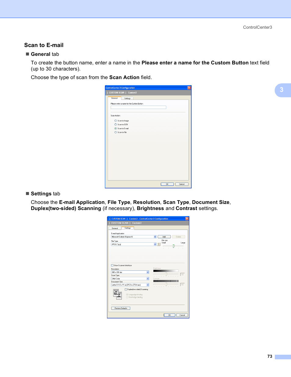 Scan to e-mail | Brother MFC 8480DN User Manual | Page 81 / 229