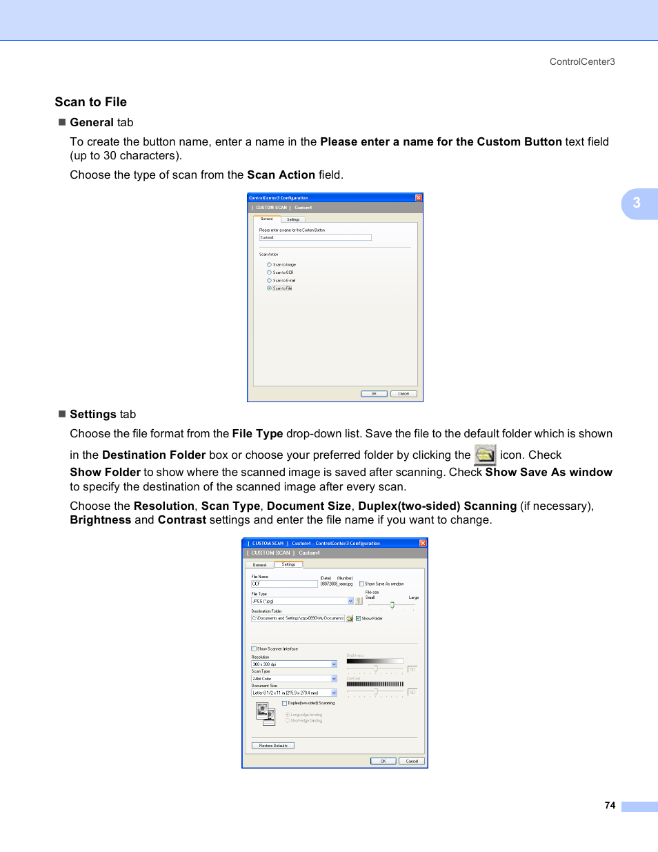 Scan to file | Brother MFC 8480DN User Manual | Page 82 / 229