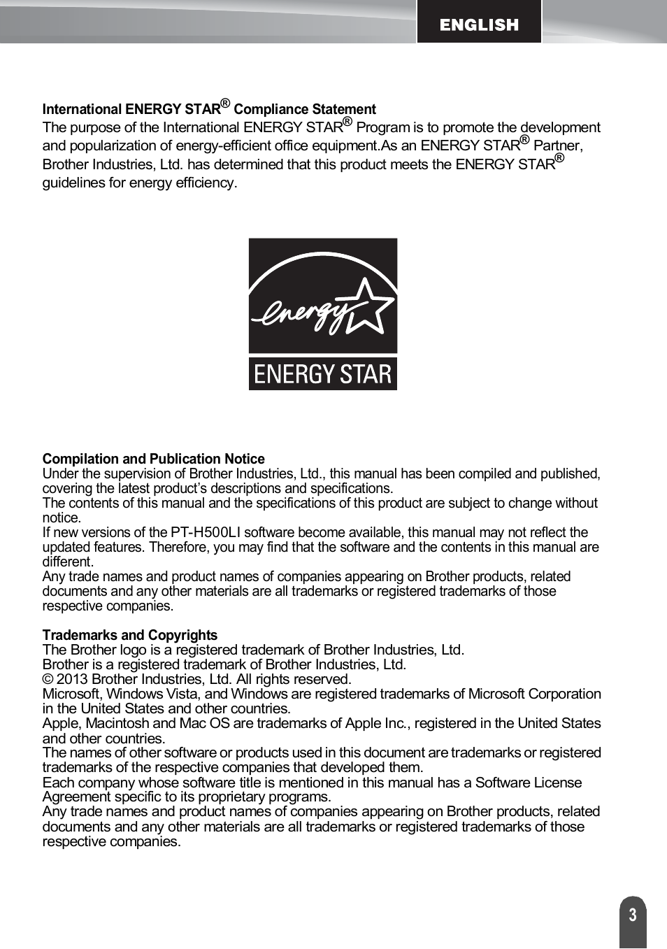 Brother PT-H500 User Manual | Page 3 / 41