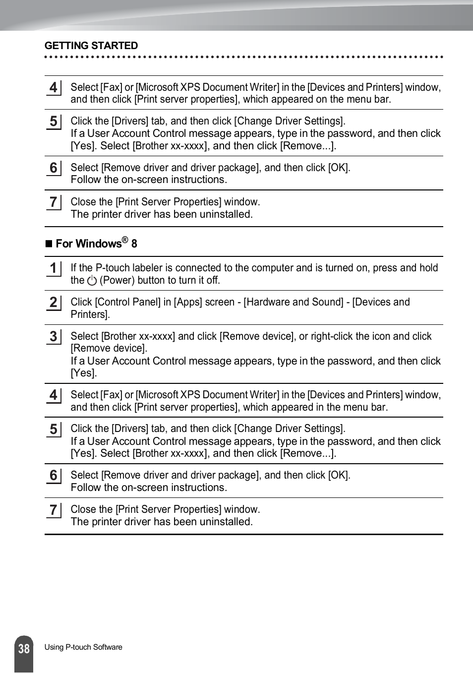 Brother PT-H500 User Manual | Page 38 / 41