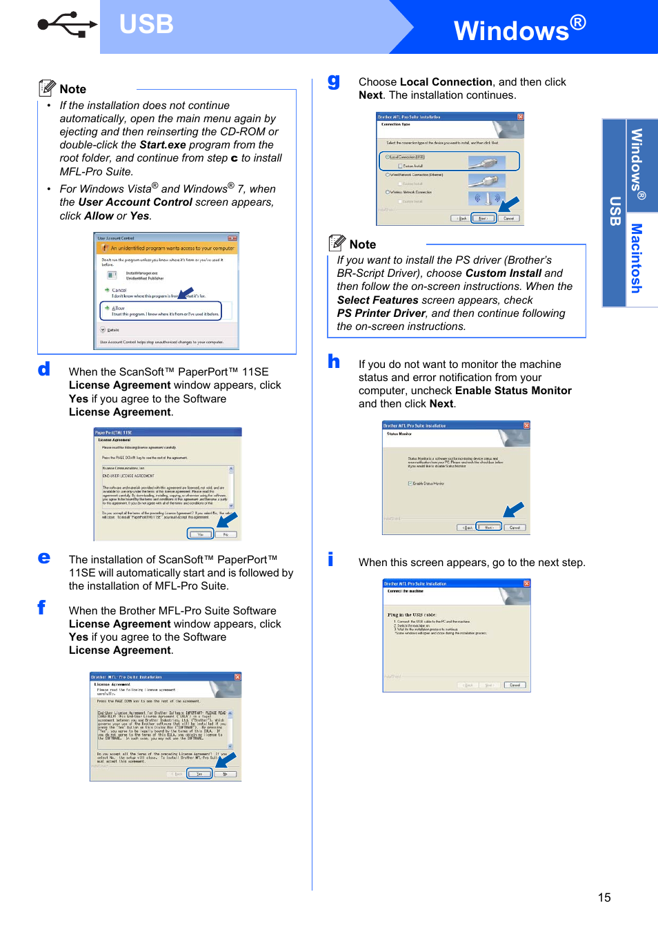 Windows | Brother MFC-9325CW User Manual | Page 15 / 47