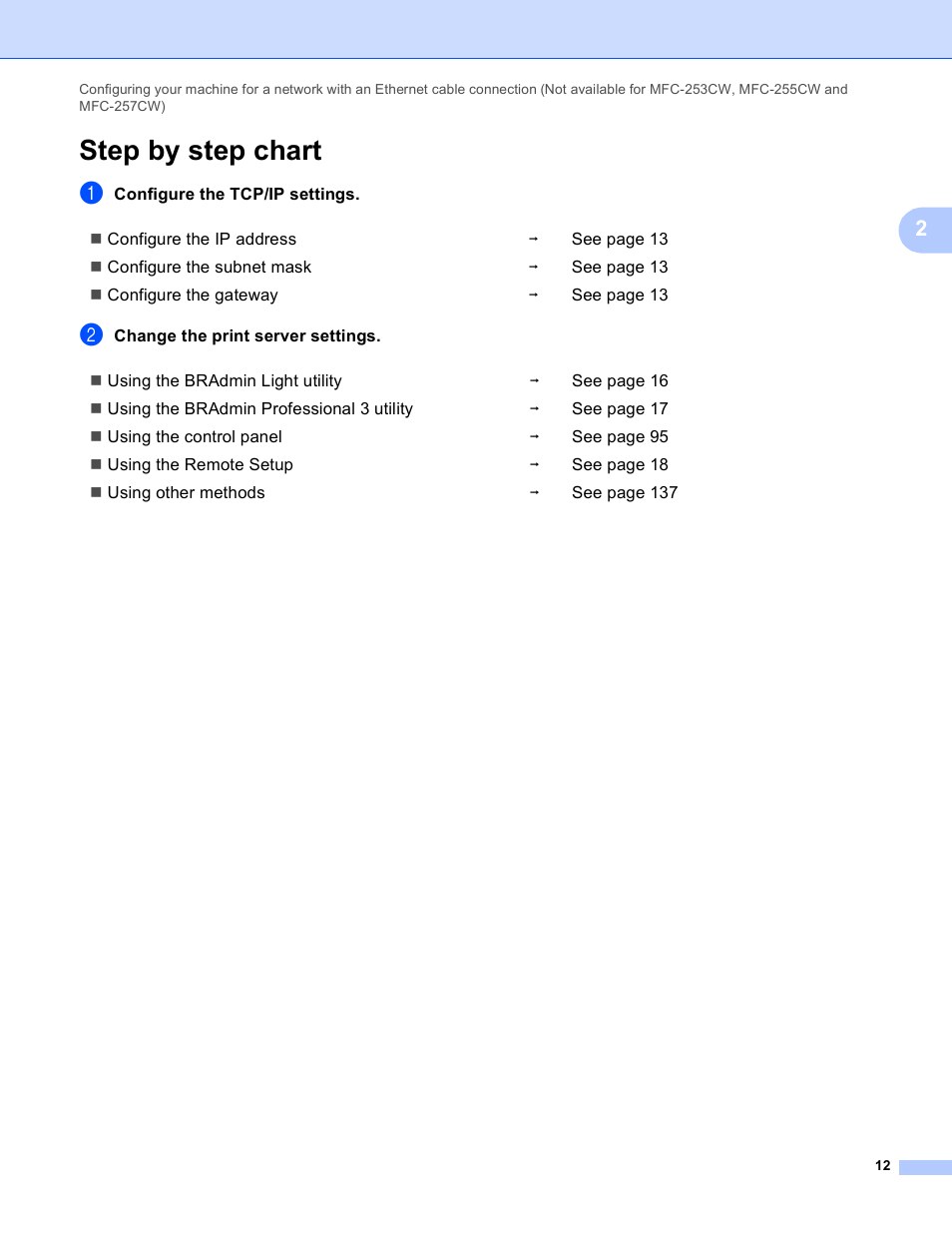 Step by step chart | Brother DCP-395CN User Manual | Page 21 / 170