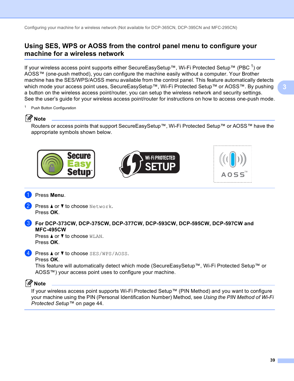 Wireless network | Brother DCP-395CN User Manual | Page 48 / 170