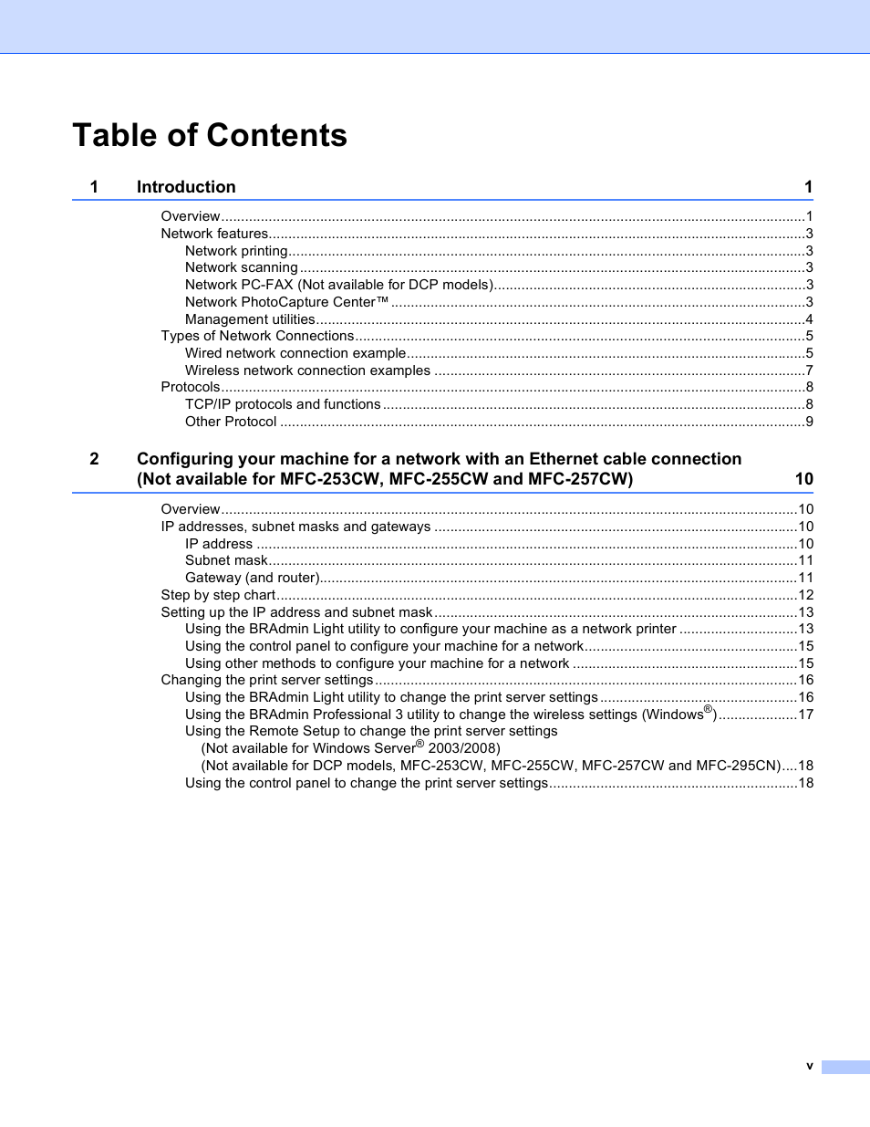 Brother DCP-395CN User Manual | Page 6 / 170