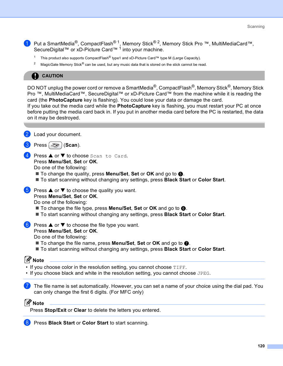 Brother MFC-640CW User Manual | Page 126 / 160