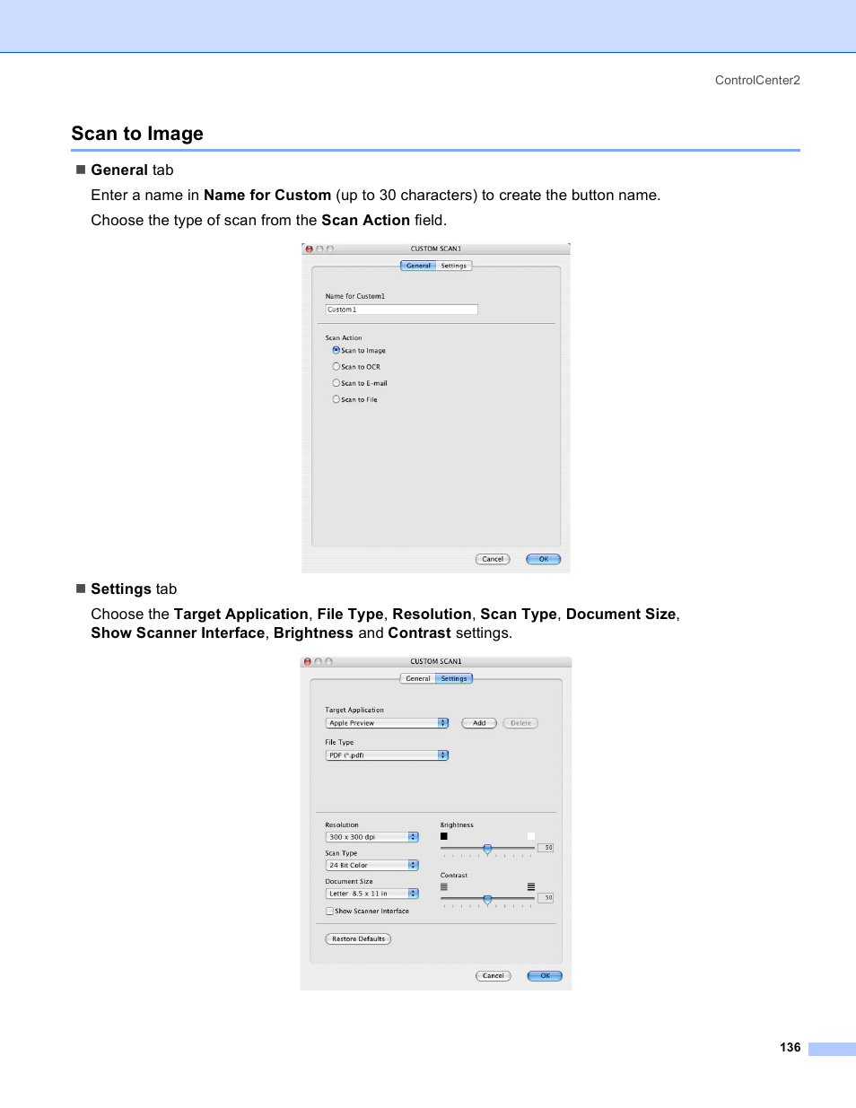 Scan to image | Brother MFC-640CW User Manual | Page 142 / 160