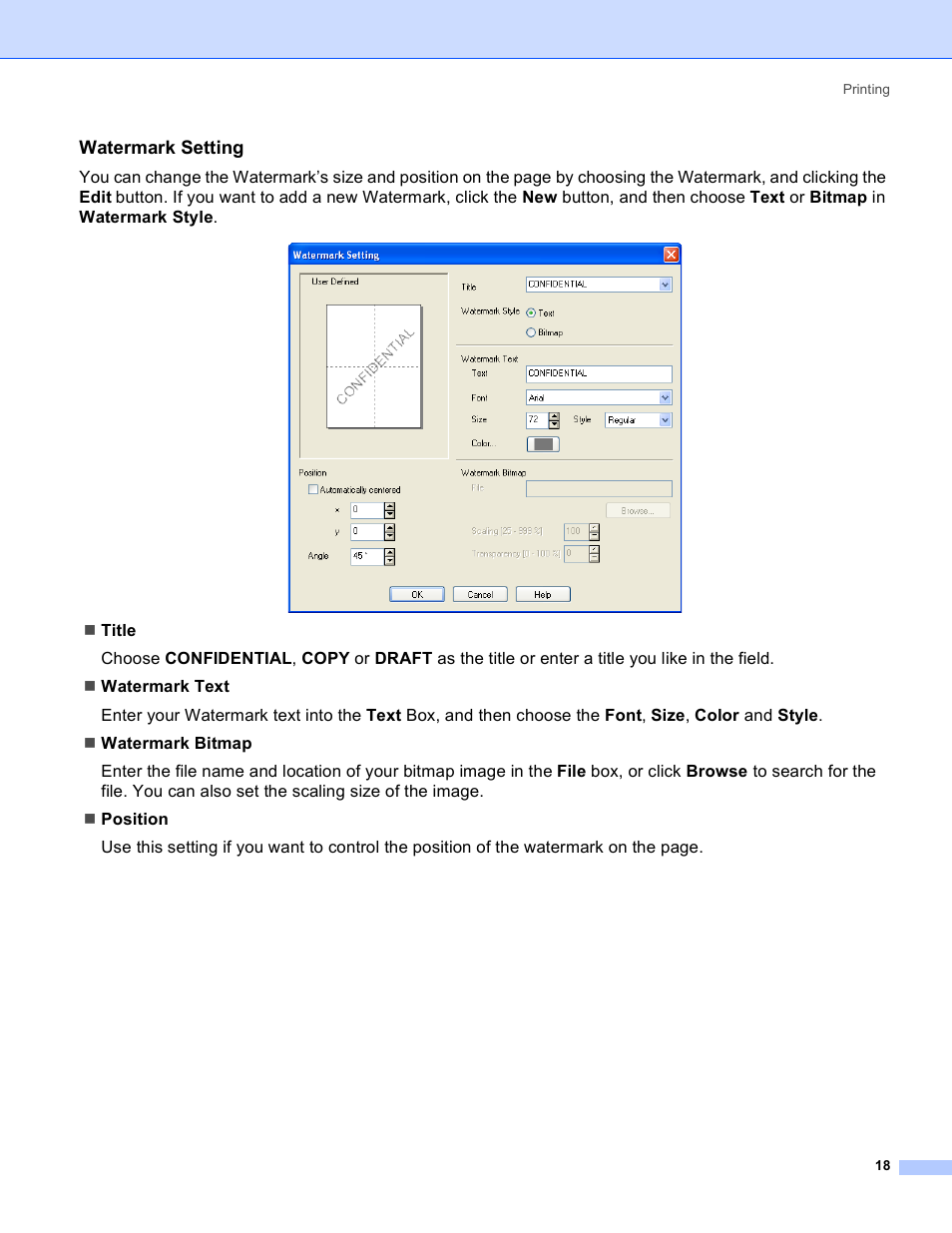 Watermark setting | Brother MFC-640CW User Manual | Page 24 / 160