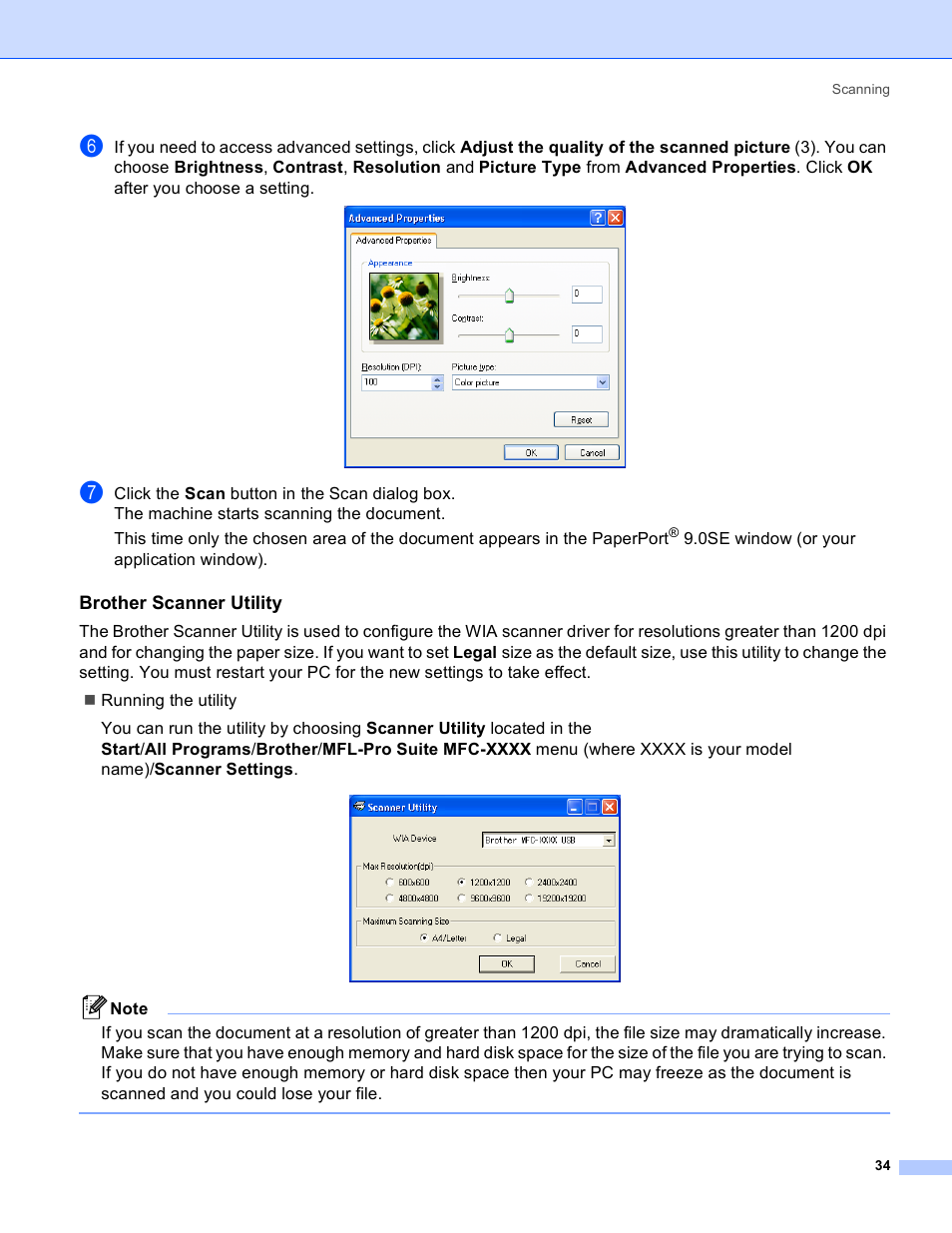 Brother scanner utility | Brother MFC-640CW User Manual | Page 40 / 160