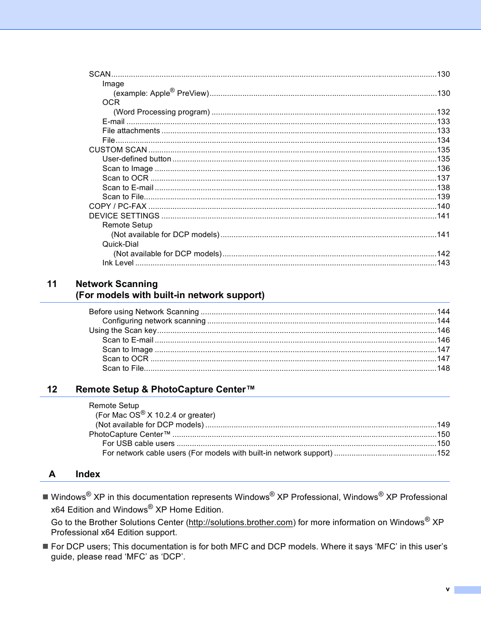 Brother MFC-640CW User Manual | Page 6 / 160