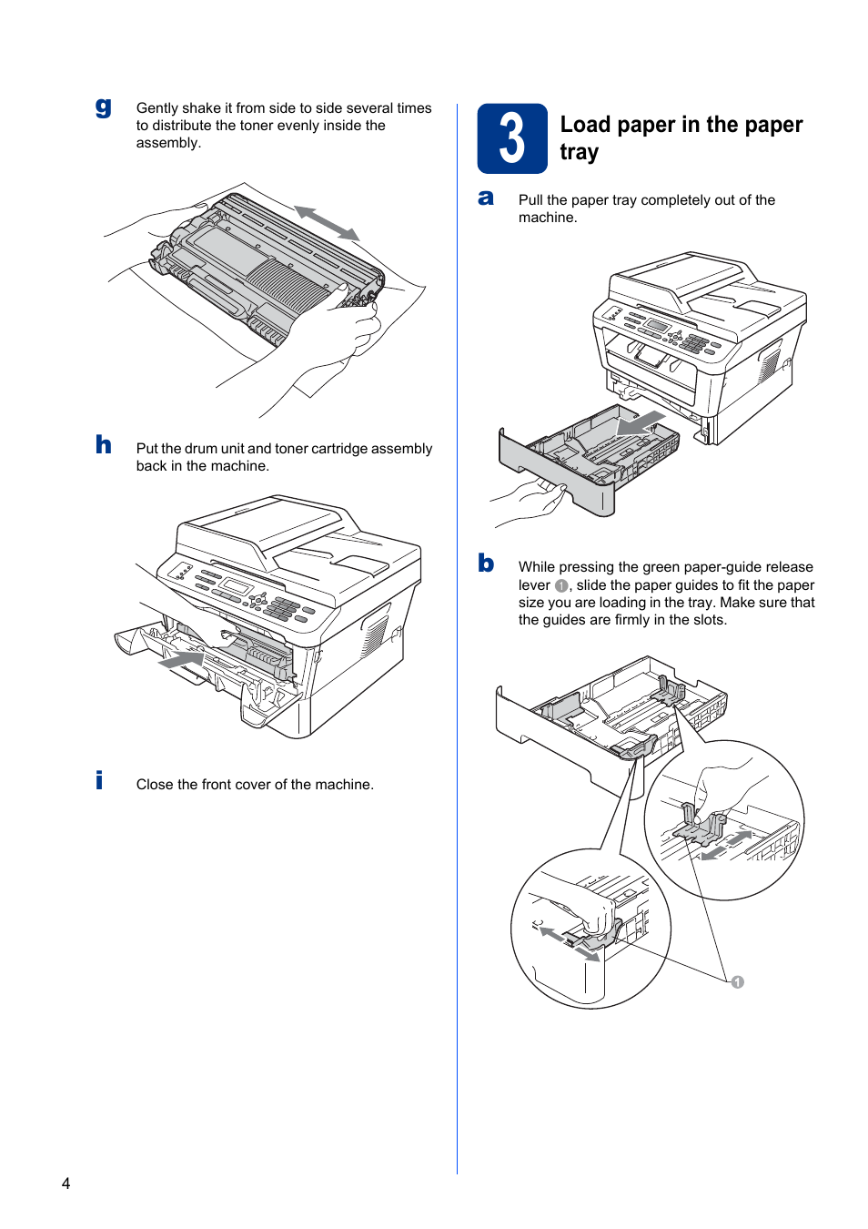 3 load paper in the paper tray | Brother MFC 7460DN User Manual | Page 4 / 25