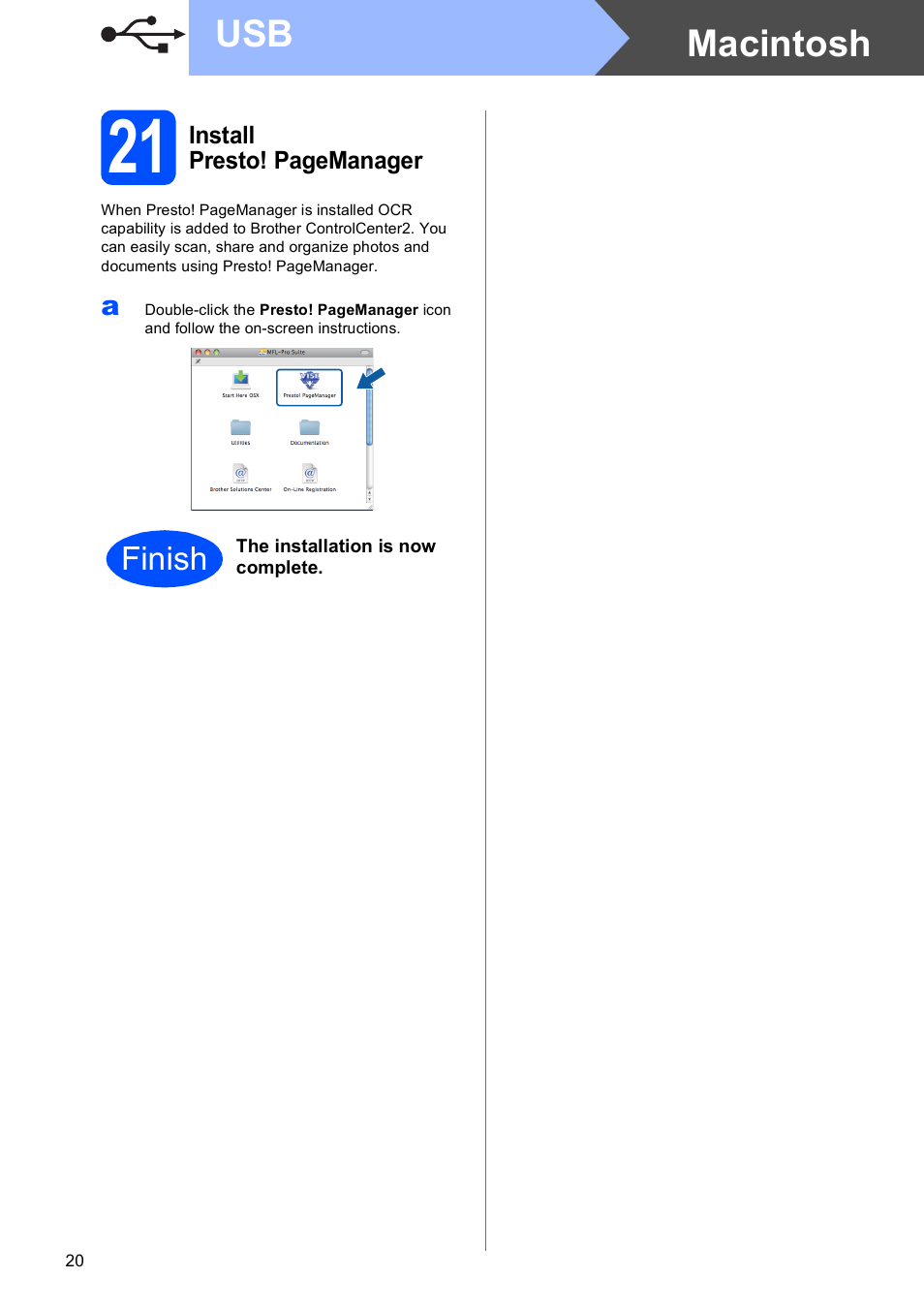 Macintosh usb | Brother MFC-795CW User Manual | Page 20 / 46