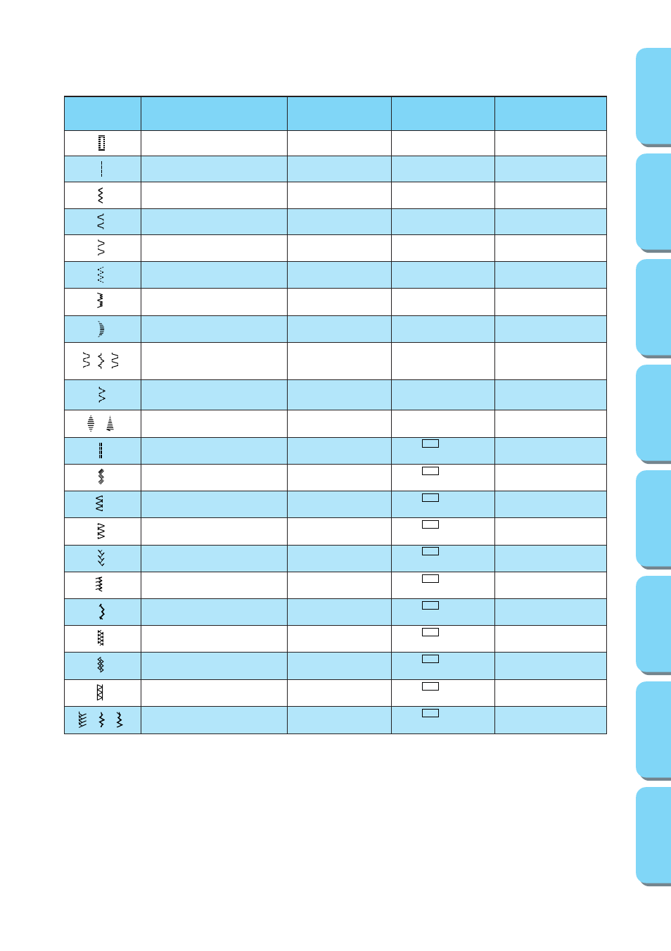 Recommended widths and lengths for stitches | Brother XL-6562 User Manual | Page 28 / 101