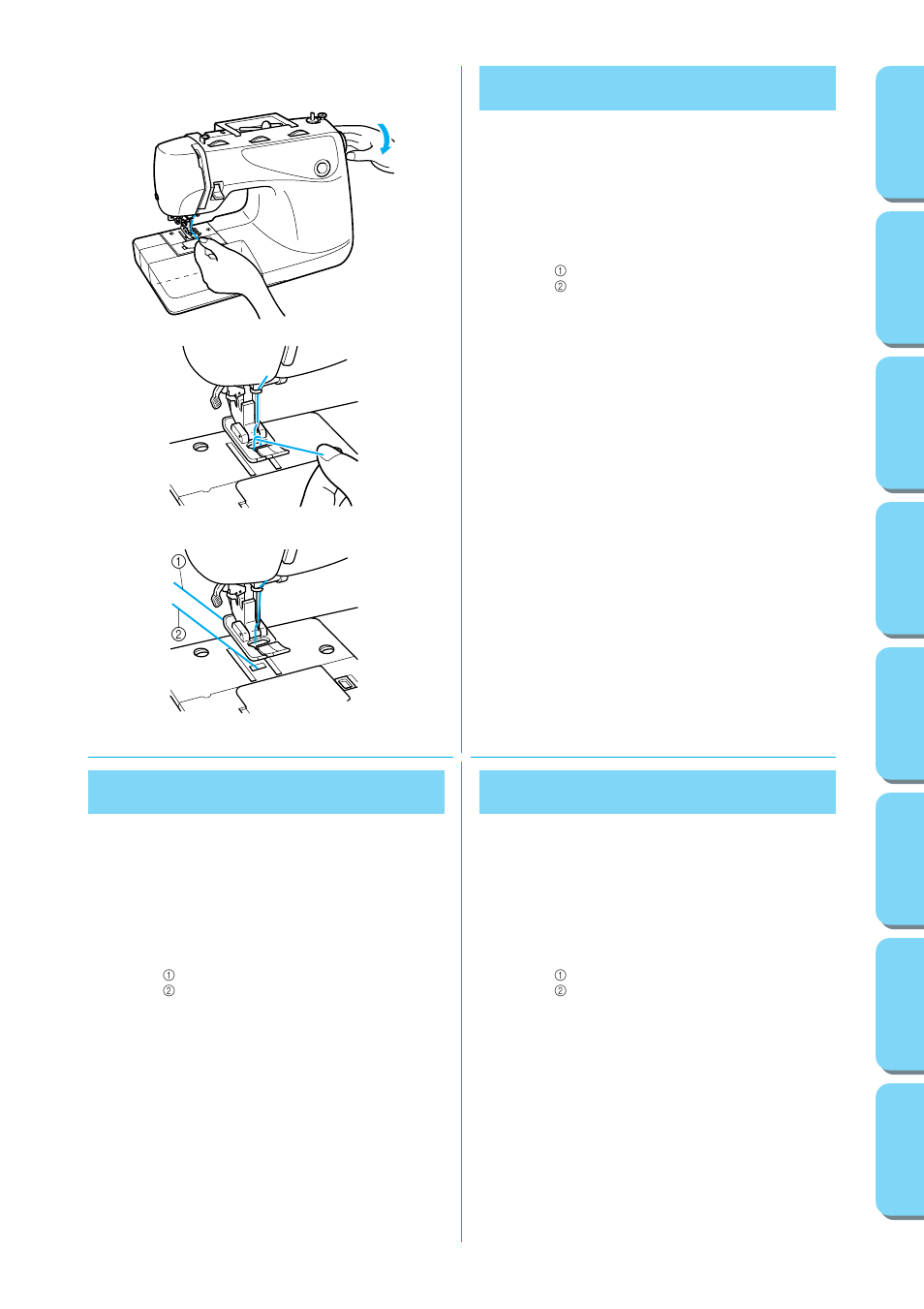 Drawing up lower thread, Levantar el hilo inferior, Remontée du fil de la canette | Brother XL-6562 User Manual | Page 47 / 101