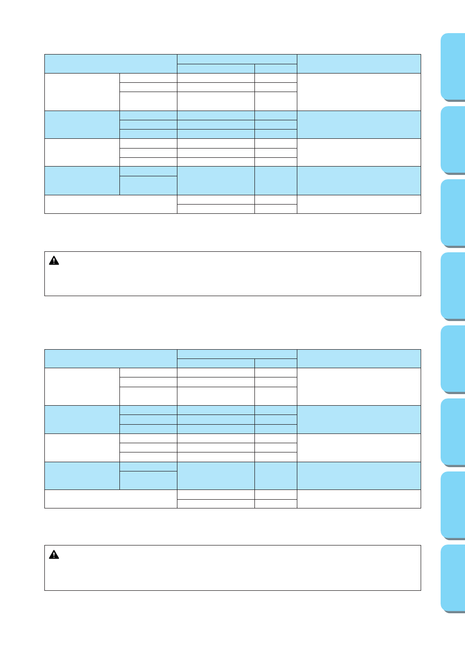 Fabric/thread/needle combinations, Combinaisons tissu/fil/aiguille, Caution | Attention | Brother XL-6562 User Manual | Page 51 / 101