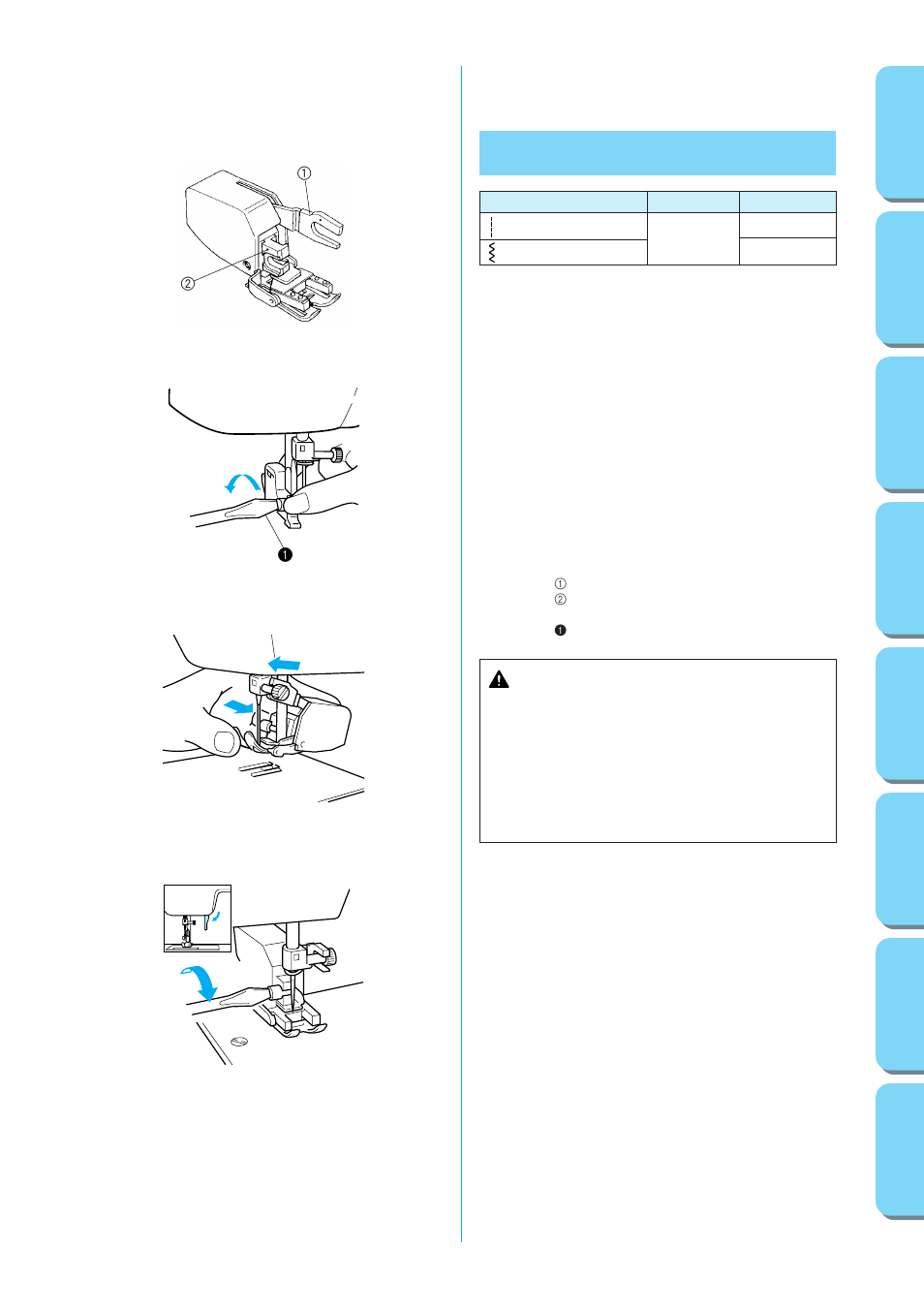 Optional accessories, Using the walking foot, Cb a | Caution | Brother XL-6562 User Manual | Page 81 / 101