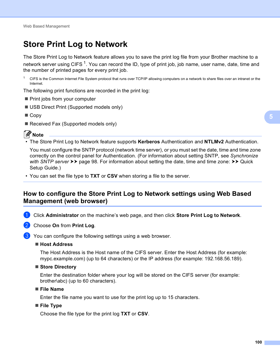 Store print log to network, Web browser) | Brother MFC-8950DWT User Manual | Page 107 / 187