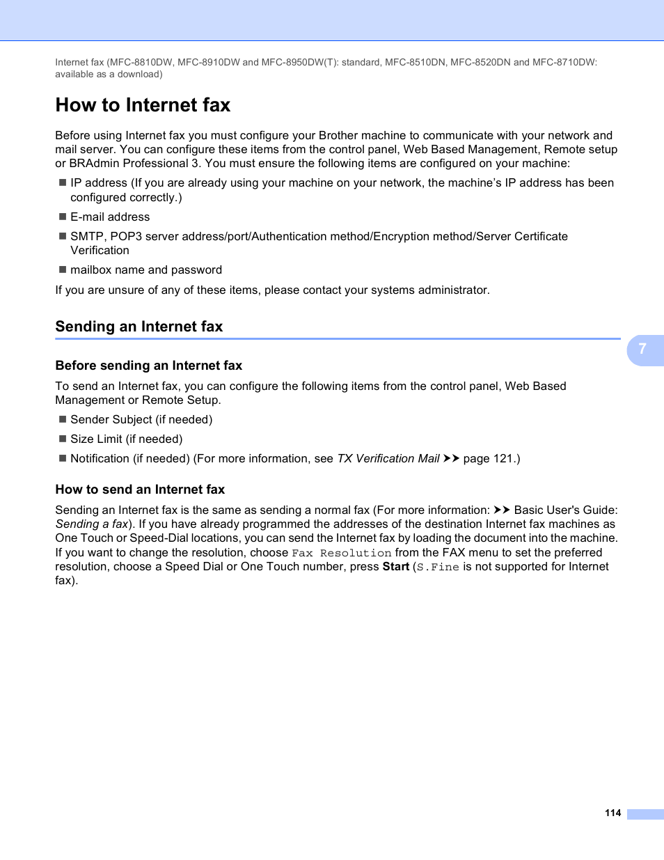 How to internet fax, Sending an internet fax, Before sending an internet fax | How to send an internet fax | Brother MFC-8950DWT User Manual | Page 121 / 187