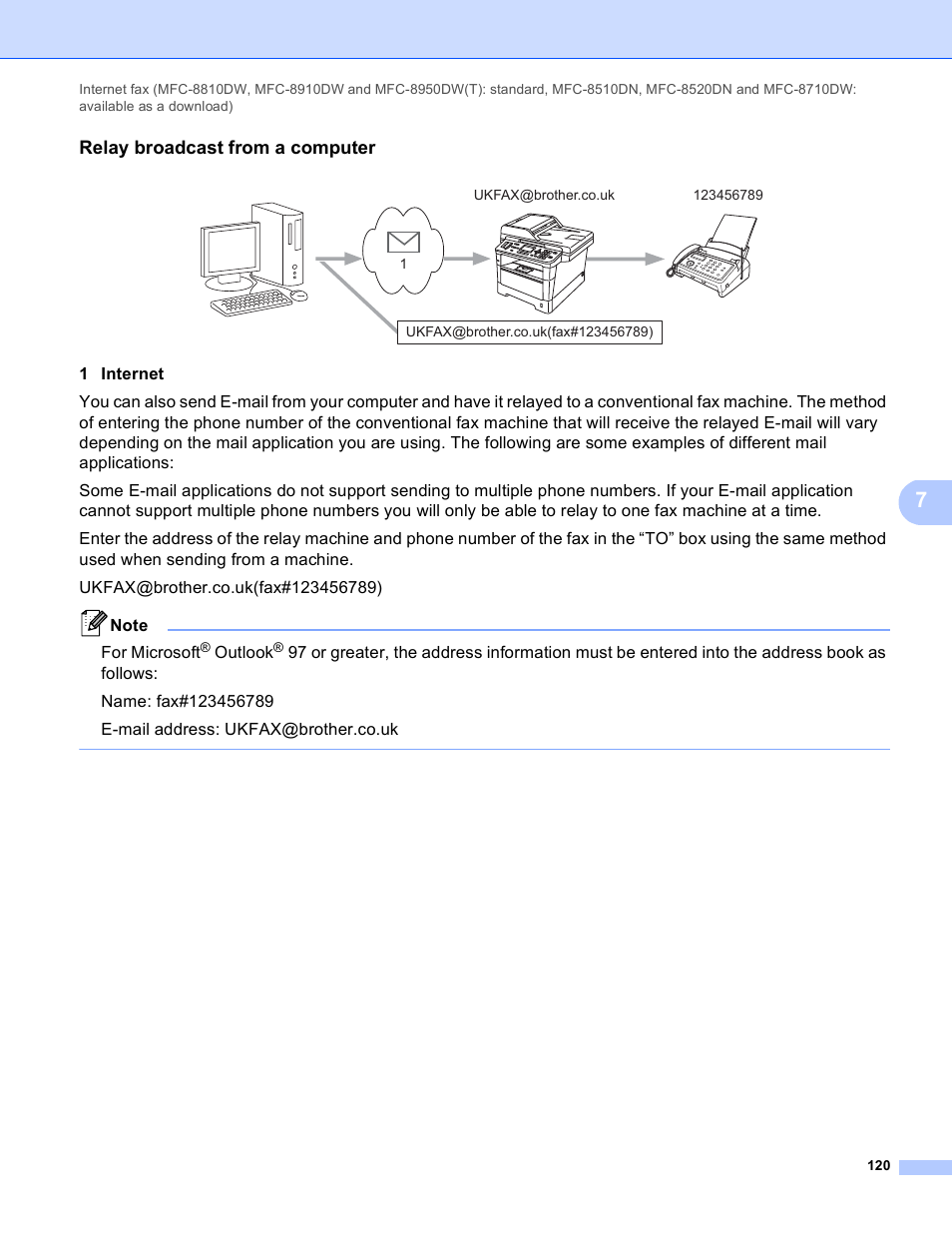 Relay broadcast from a computer | Brother MFC-8950DWT User Manual | Page 127 / 187