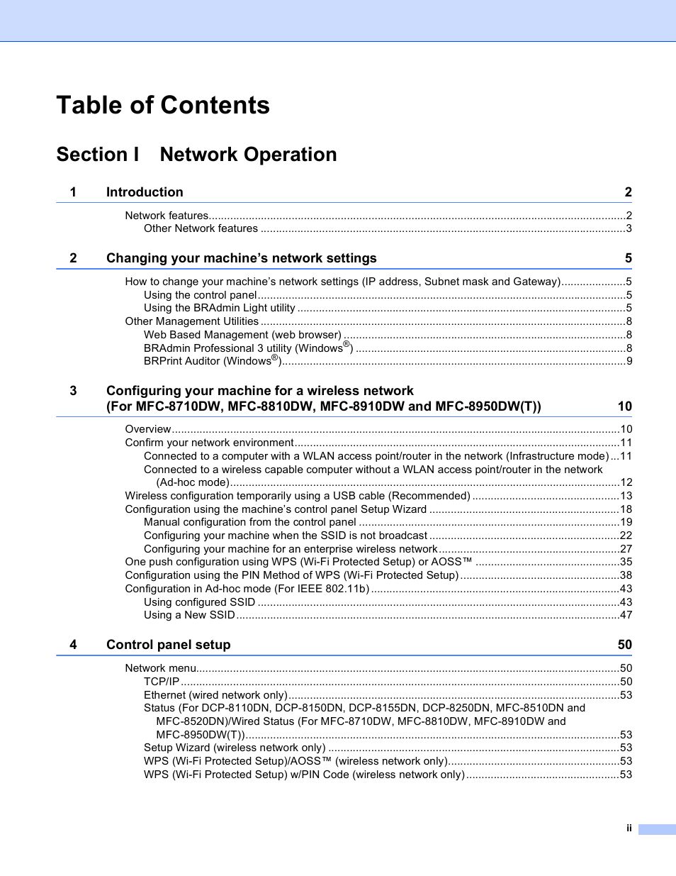 Brother MFC-8950DWT User Manual | Page 3 / 187