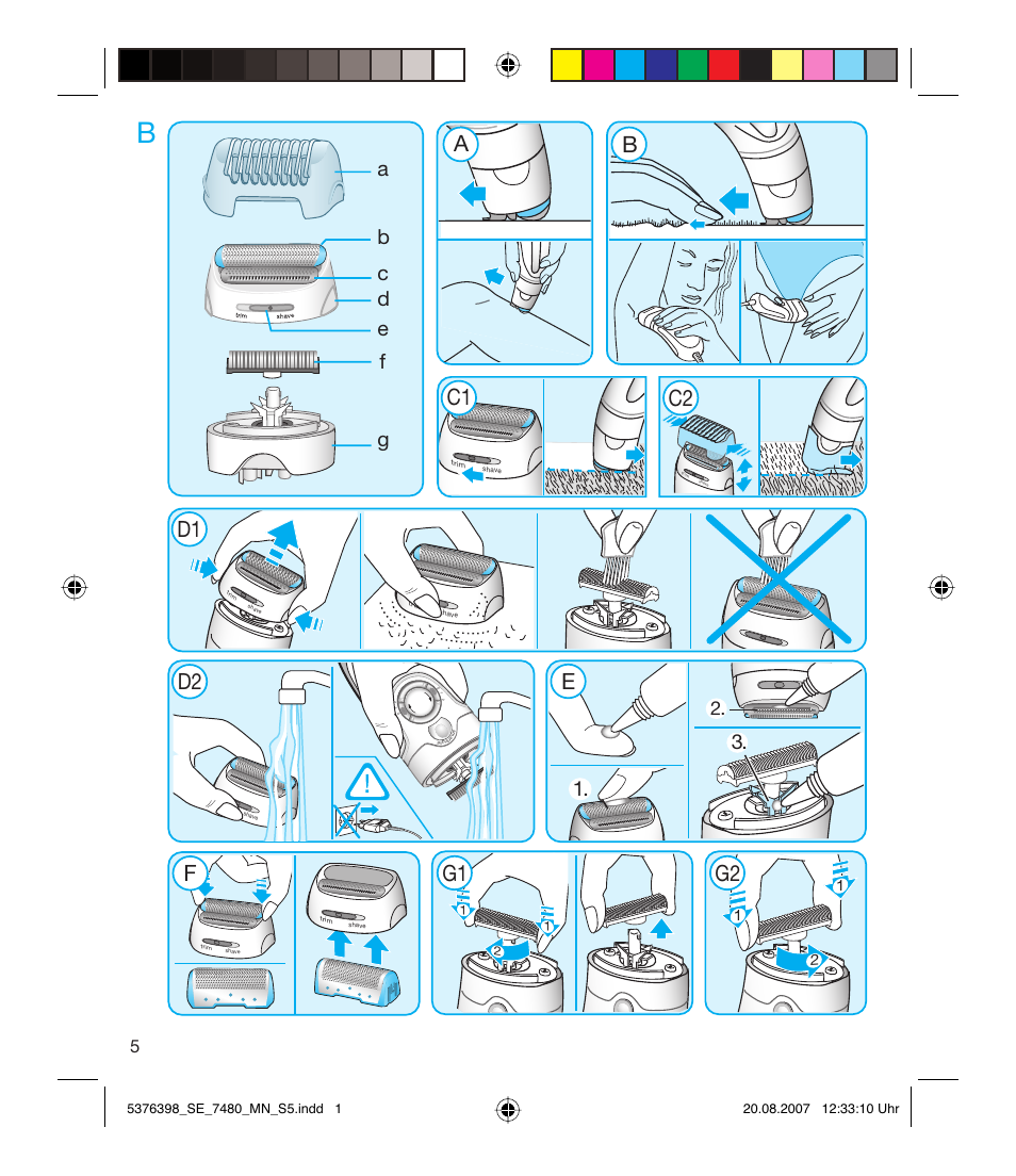 Ab c1 c2 d1 d2 e f, G1 g2 | Braun 7480 Silk-épil Xpressive User Manual | Page 5 / 102