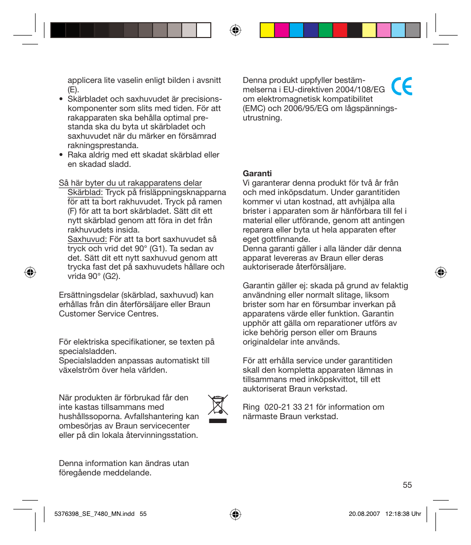 Braun 7480 Silk-épil Xpressive User Manual | Page 55 / 102