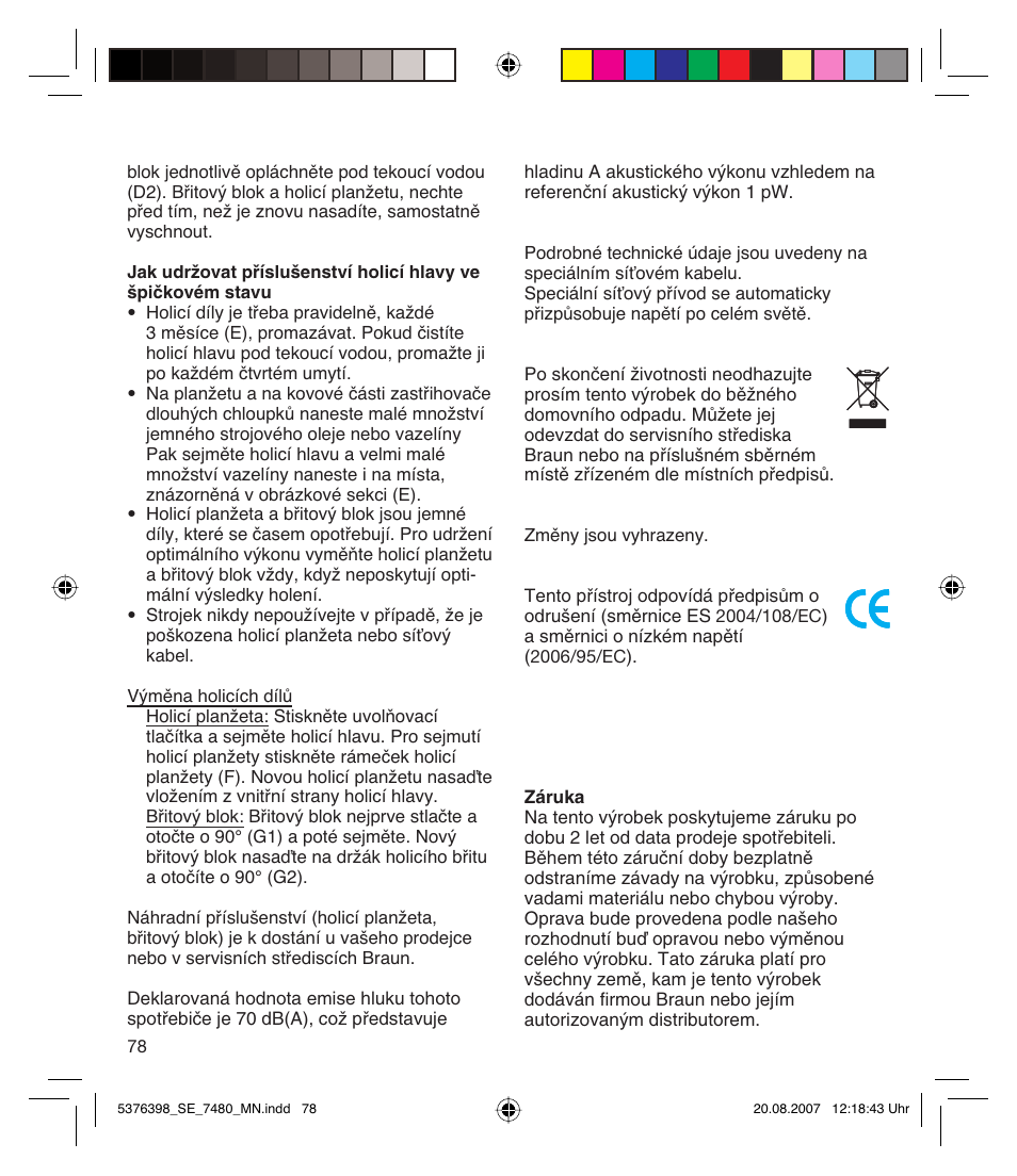 Braun 7480 Silk-épil Xpressive User Manual | Page 78 / 102